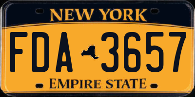 NY license plate FDA3657