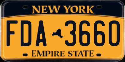 NY license plate FDA3660