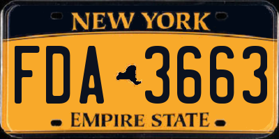 NY license plate FDA3663