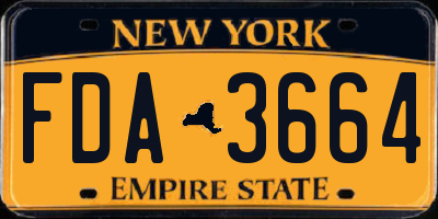 NY license plate FDA3664