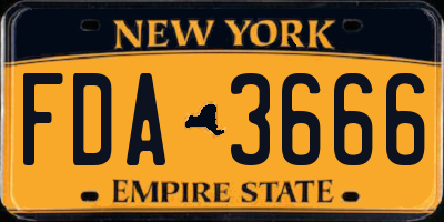 NY license plate FDA3666