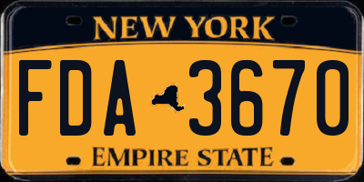 NY license plate FDA3670