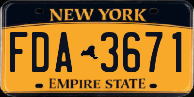 NY license plate FDA3671