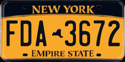 NY license plate FDA3672