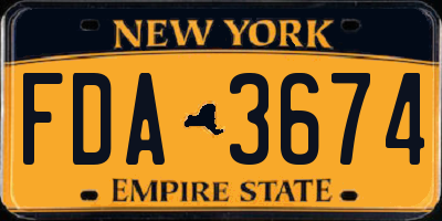 NY license plate FDA3674
