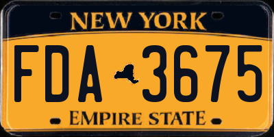 NY license plate FDA3675