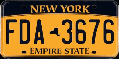 NY license plate FDA3676