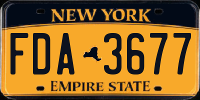 NY license plate FDA3677