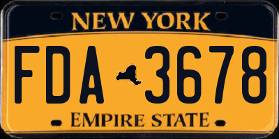 NY license plate FDA3678