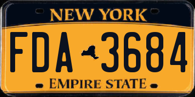 NY license plate FDA3684