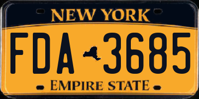 NY license plate FDA3685