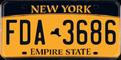 NY license plate FDA3686