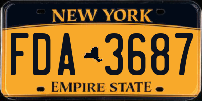 NY license plate FDA3687