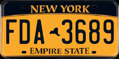 NY license plate FDA3689