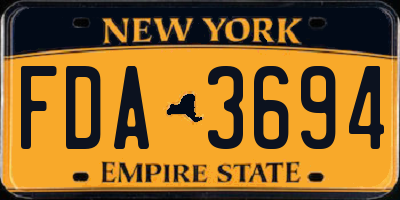 NY license plate FDA3694