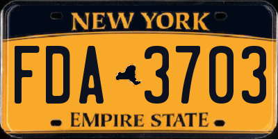 NY license plate FDA3703