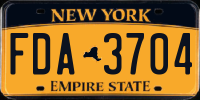 NY license plate FDA3704