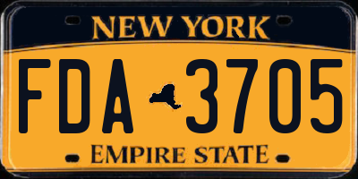 NY license plate FDA3705