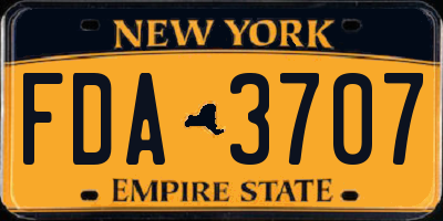 NY license plate FDA3707