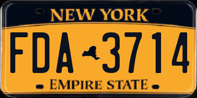 NY license plate FDA3714