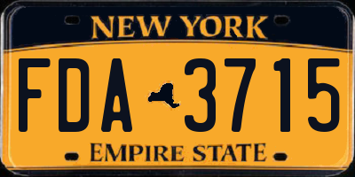 NY license plate FDA3715