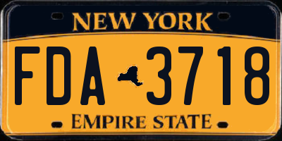 NY license plate FDA3718