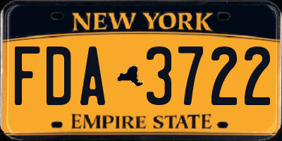 NY license plate FDA3722