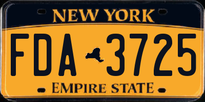 NY license plate FDA3725