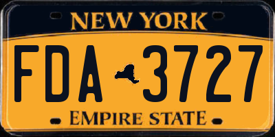 NY license plate FDA3727