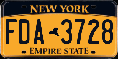 NY license plate FDA3728