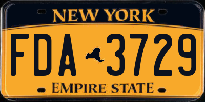 NY license plate FDA3729