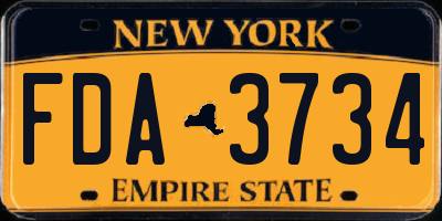 NY license plate FDA3734
