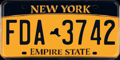 NY license plate FDA3742