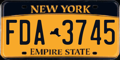 NY license plate FDA3745