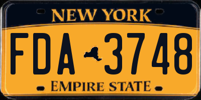 NY license plate FDA3748