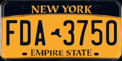 NY license plate FDA3750