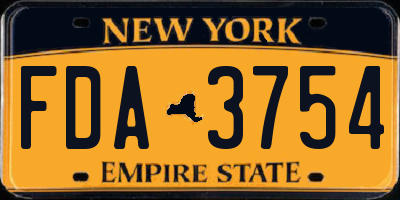NY license plate FDA3754