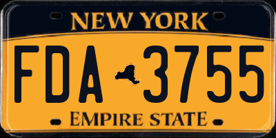NY license plate FDA3755