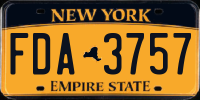 NY license plate FDA3757