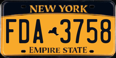 NY license plate FDA3758
