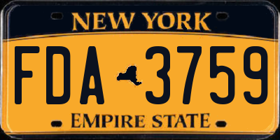 NY license plate FDA3759