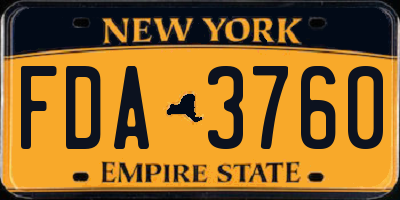 NY license plate FDA3760