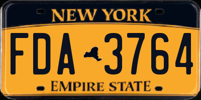 NY license plate FDA3764