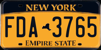 NY license plate FDA3765