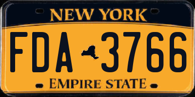 NY license plate FDA3766