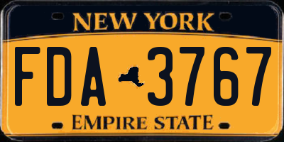 NY license plate FDA3767