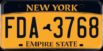 NY license plate FDA3768