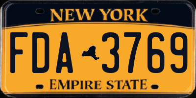 NY license plate FDA3769