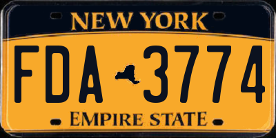 NY license plate FDA3774