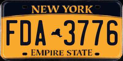 NY license plate FDA3776